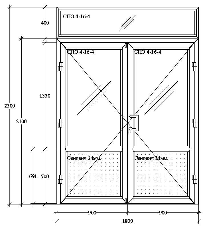 Дверь пвх схема